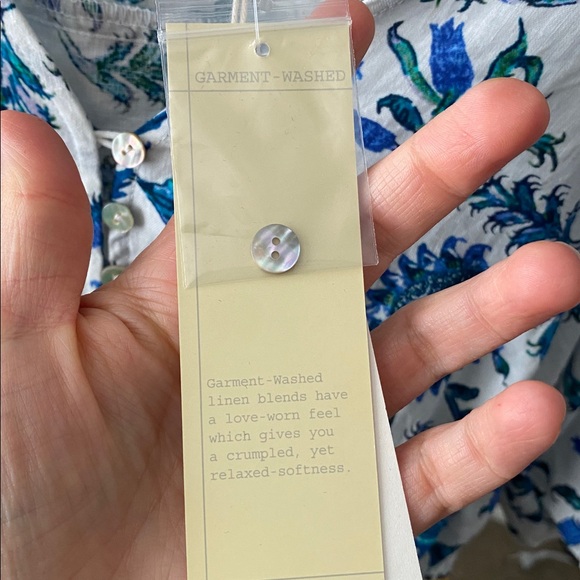 Nicole Miller Artelier | Blue Floral Puff Sleeve Tie-Front Top - Size Small - Picture 7 of 8